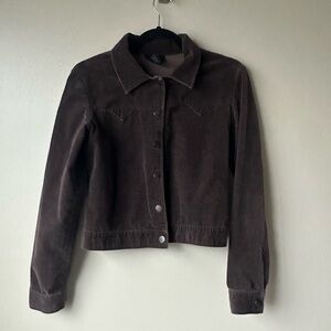 Vintage 90's BCBG Brown Cotton Velvet Jacket S